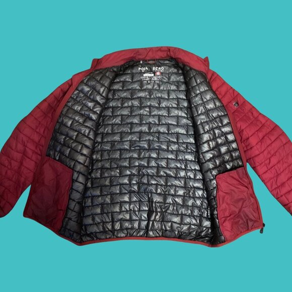 Point Zero Ultralight Puffer Jacket Red Quilted Zip Front | Size XL - Picture 4 of 8
